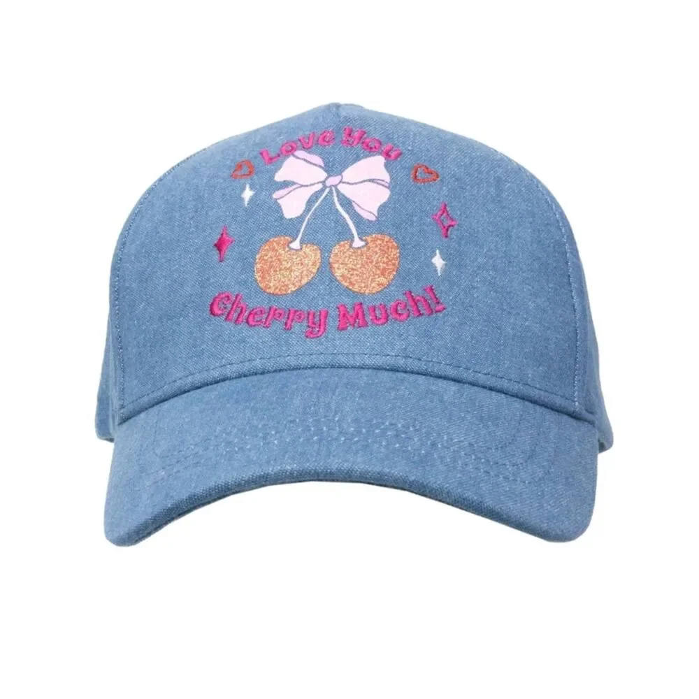 Wonder Nation Girls Cherry icon Baseball hat one size fits mast